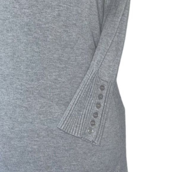 EXPRESS WOMENS 3/4 SLEEVE TURTLENECK SWEATER | GREY | BUTTON SLEEVE | SMALL - Picture 5 of 8